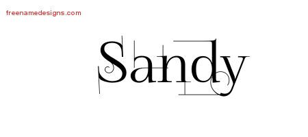 Decorated Name Tattoo Designs Sandy Free Lettering