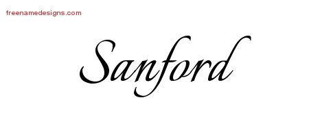 Calligraphic Name Tattoo Designs Sanford Free Graphic