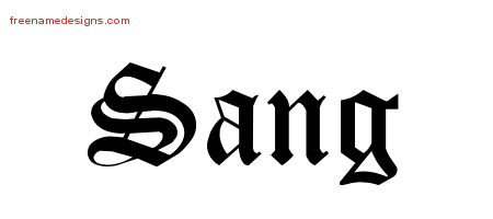 Blackletter Name Tattoo Designs Sang Graphic Download