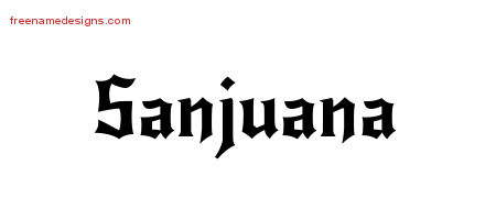 Gothic Name Tattoo Designs Sanjuana Free Graphic