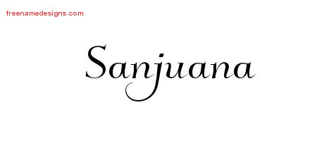 Elegant Name Tattoo Designs Sanjuana Free Graphic