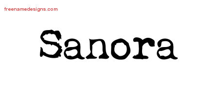 Vintage Writer Name Tattoo Designs Sanora Free Lettering