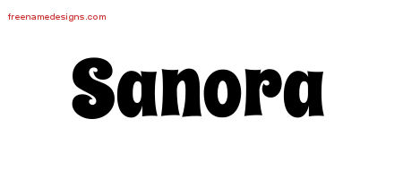 Groovy Name Tattoo Designs Sanora Free Lettering