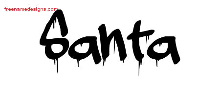 Graffiti Name Tattoo Designs Santa Free Lettering