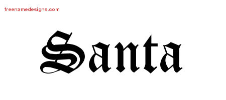 Blackletter Name Tattoo Designs Santa Graphic Download