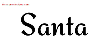 Calligraphic Stylish Name Tattoo Designs Santa Download Free