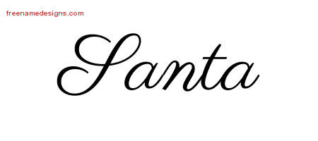Classic Name Tattoo Designs Santa Graphic Download