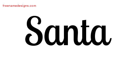 Handwritten Name Tattoo Designs Santa Free Download