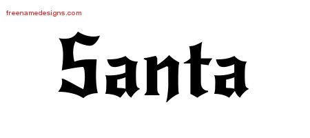 Gothic Name Tattoo Designs Santa Free Graphic