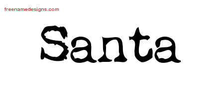 Vintage Writer Name Tattoo Designs Santa Free Lettering