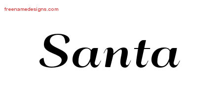 Art Deco Name Tattoo Designs Santa Printable
