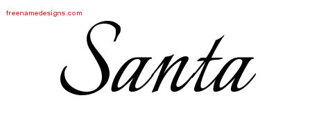 Calligraphic Name Tattoo Designs Santa Download Free