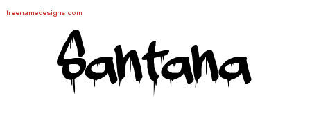 Graffiti Name Tattoo Designs Santana Free Lettering