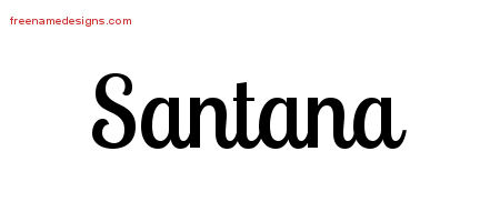 Handwritten Name Tattoo Designs Santana Free Download
