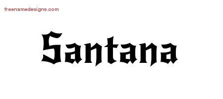 Gothic Name Tattoo Designs Santana Free Graphic