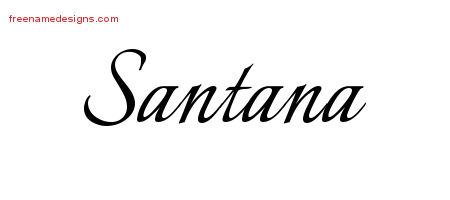 Calligraphic Name Tattoo Designs Santana Download Free