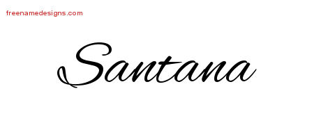 Cursive Name Tattoo Designs Santana Download Free