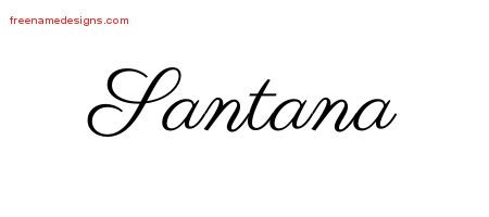 Classic Name Tattoo Designs Santana Graphic Download