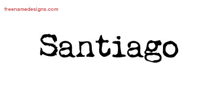 Vintage Writer Name Tattoo Designs Santiago Free