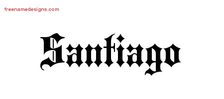Old English Name Tattoo Designs Santiago Free Lettering Old English Name Tattoo Designs Santiago Free Lettering