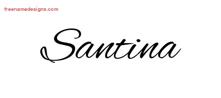 Cursive Name Tattoo Designs Santina Download Free