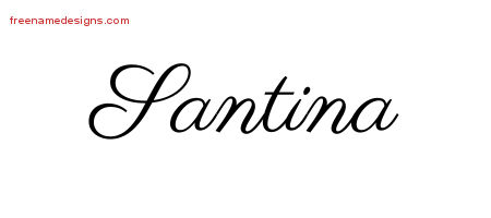 Classic Name Tattoo Designs Santina Graphic Download