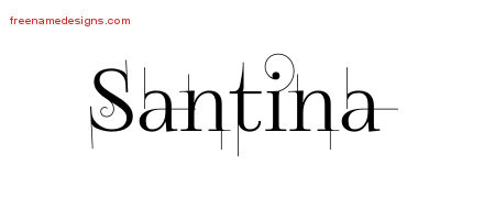 Decorated Name Tattoo Designs Santina Free