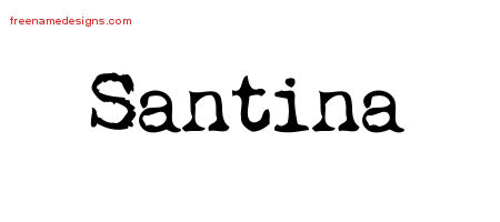 Vintage Writer Name Tattoo Designs Santina Free Lettering