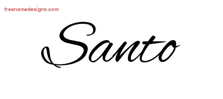 Cursive Name Tattoo Designs Santo Free Graphic