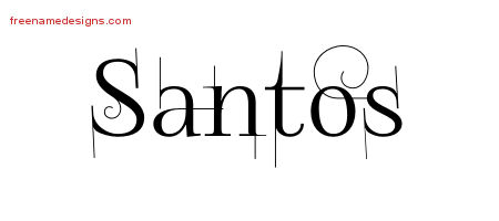 Decorated Name Tattoo Designs Santos Free Lettering