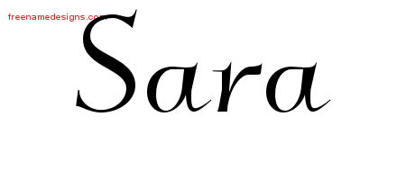 Elegant Name Tattoo Designs Sara Free Graphic