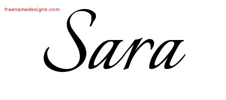Calligraphic Name Tattoo Designs Sara Download Free