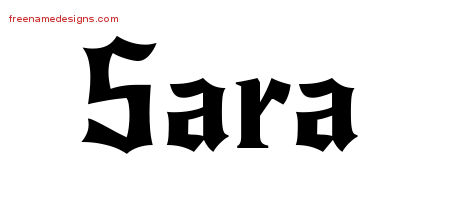 Gothic Name Tattoo Designs Sara Free Graphic