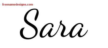 Lively Script Name Tattoo Designs Sara Free Printout