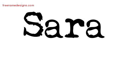 Vintage Writer Name Tattoo Designs Sara Free Lettering