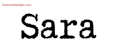 Typewriter Name Tattoo Designs Sara Free Download
