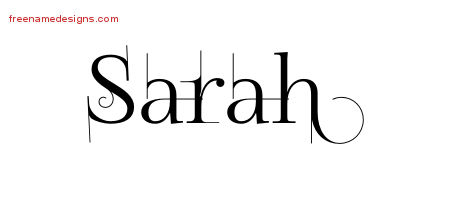 Decorated Name Tattoo Designs Sarah Free