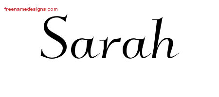 Elegant Name Tattoo Designs Sarah Free Graphic