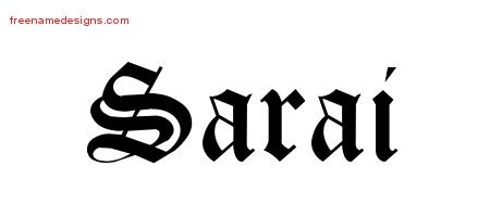 Blackletter Name Tattoo Designs Sarai Graphic Download