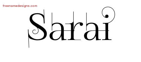 Decorated Name Tattoo Designs Sarai Free