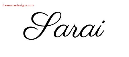 Classic Name Tattoo Designs Sarai Graphic Download
