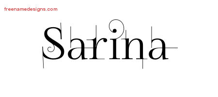 Decorated Name Tattoo Designs Sarina Free
