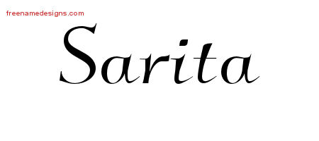 Elegant Name Tattoo Designs Sarita Free Graphic