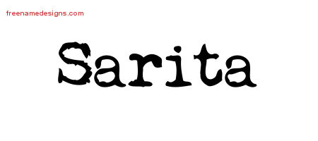 Vintage Writer Name Tattoo Designs Sarita Free Lettering