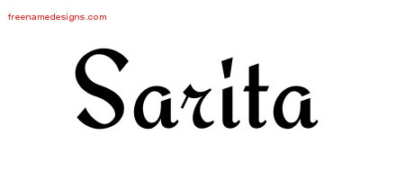 Calligraphic Stylish Name Tattoo Designs Sarita Download Free