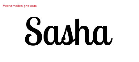 Handwritten Name Tattoo Designs Sasha Free Download