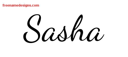 Lively Script Name Tattoo Designs Sasha Free Printout