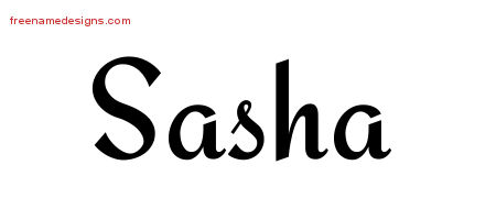 Calligraphic Stylish Name Tattoo Designs Sasha Download Free