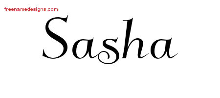 Elegant Name Tattoo Designs Sasha Free Graphic