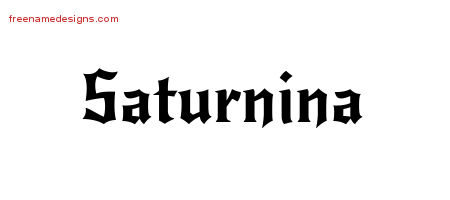 Gothic Name Tattoo Designs Saturnina Free Graphic